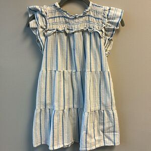 Sea New York girls dress 8 blue and white stripes sleeveless cotton